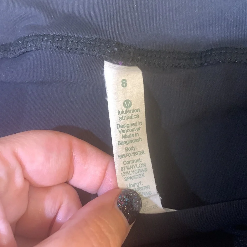 Lululemon leggings black/purple waistband size 8 - Picture 3 of 6